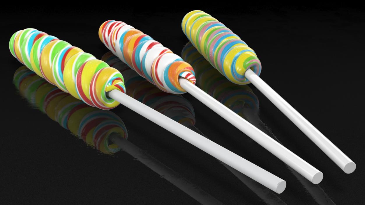 3D Three Mini Twist Lollypop Candy