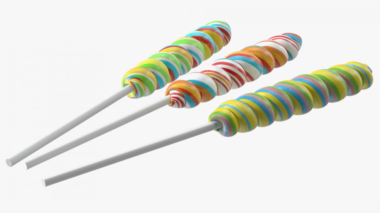 3D Three Mini Twist Lollypop Candy