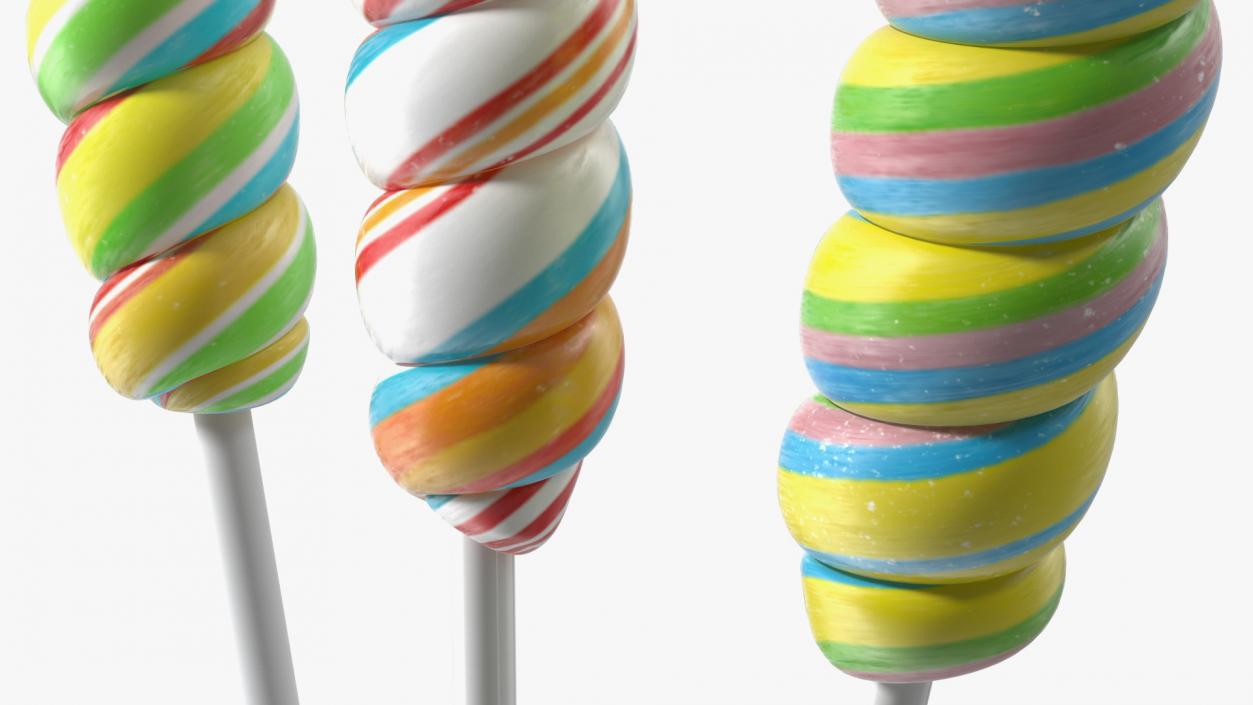 3D Three Mini Twist Lollypop Candy