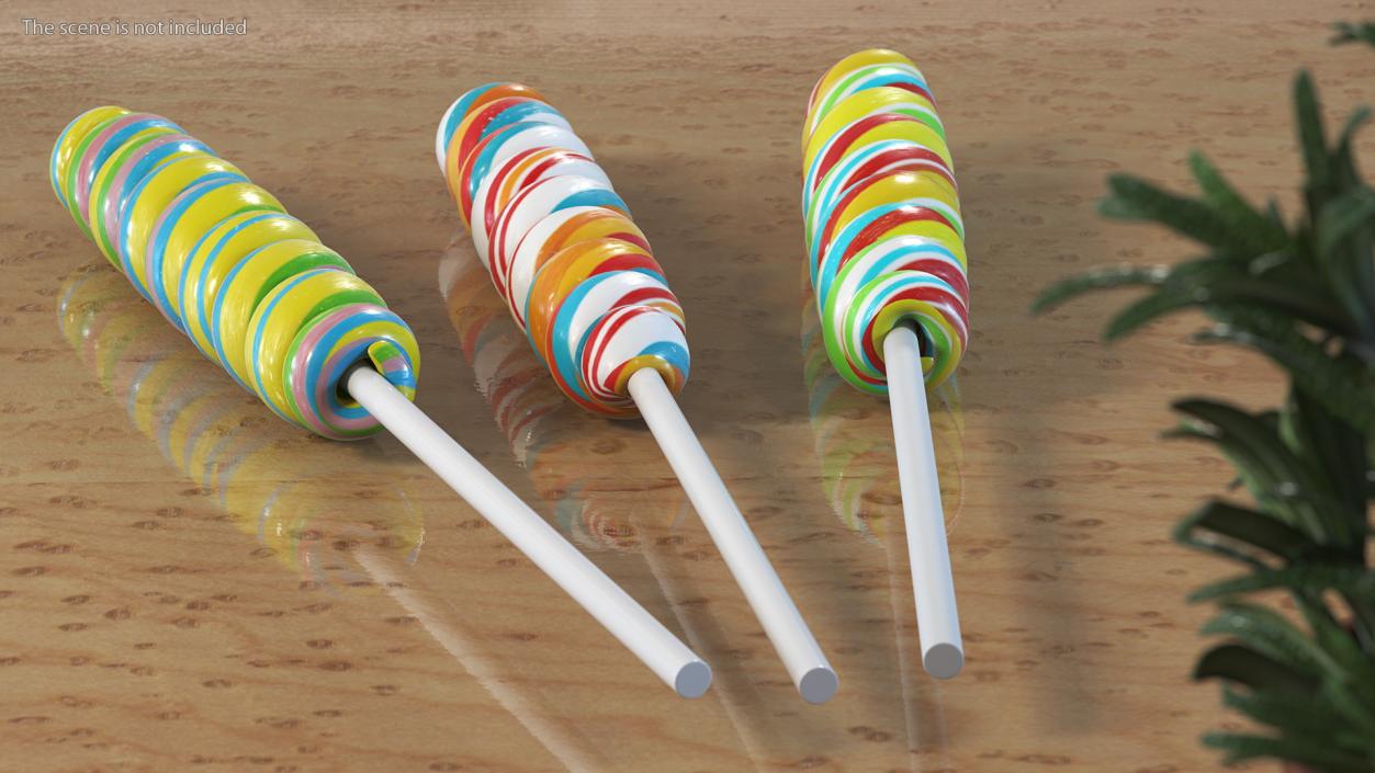 3D Three Mini Twist Lollypop Candy