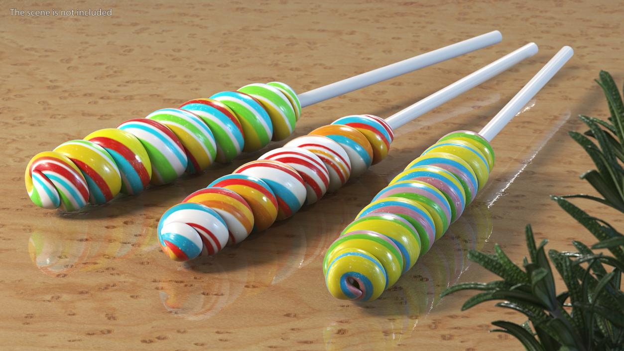 3D Three Mini Twist Lollypop Candy