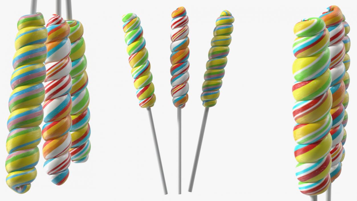 3D Three Mini Twist Lollypop Candy