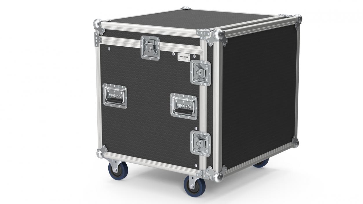 3D model Heavy Duty Rack Flight Case with Wheels 52x48x48cm