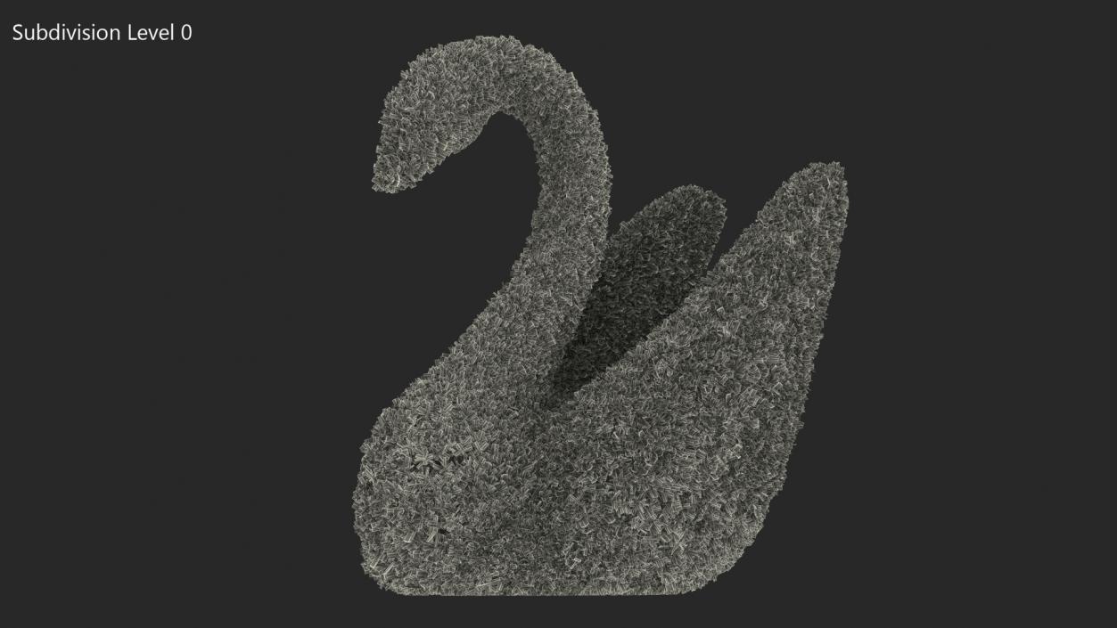 Swan Topiary Sculpture 3D