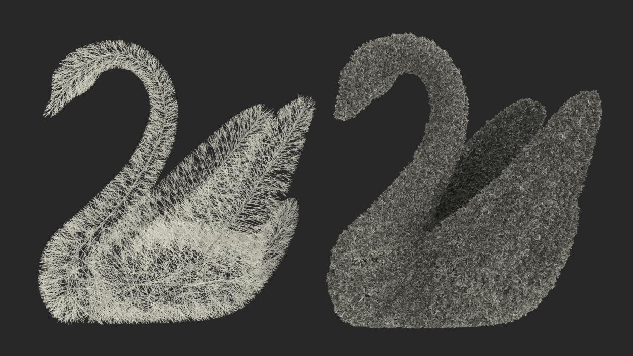 Swan Topiary Sculpture 3D