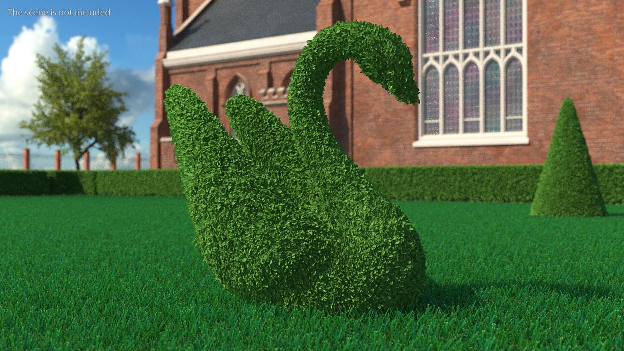 Swan Topiary Sculpture 3D