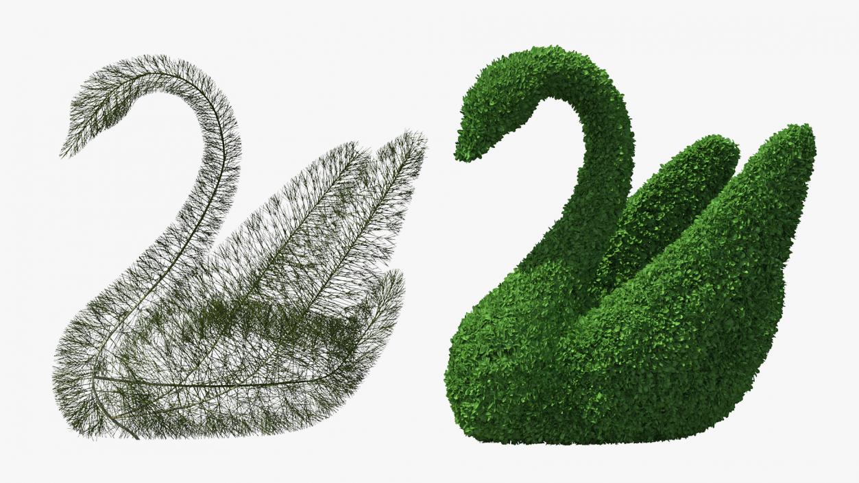 Swan Topiary Sculpture 3D