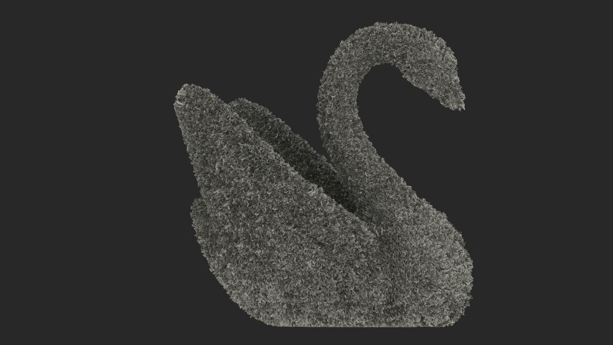 Swan Topiary Sculpture 3D