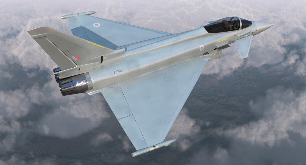 Fighter Eurofighter Typhoon Rigged 3D model