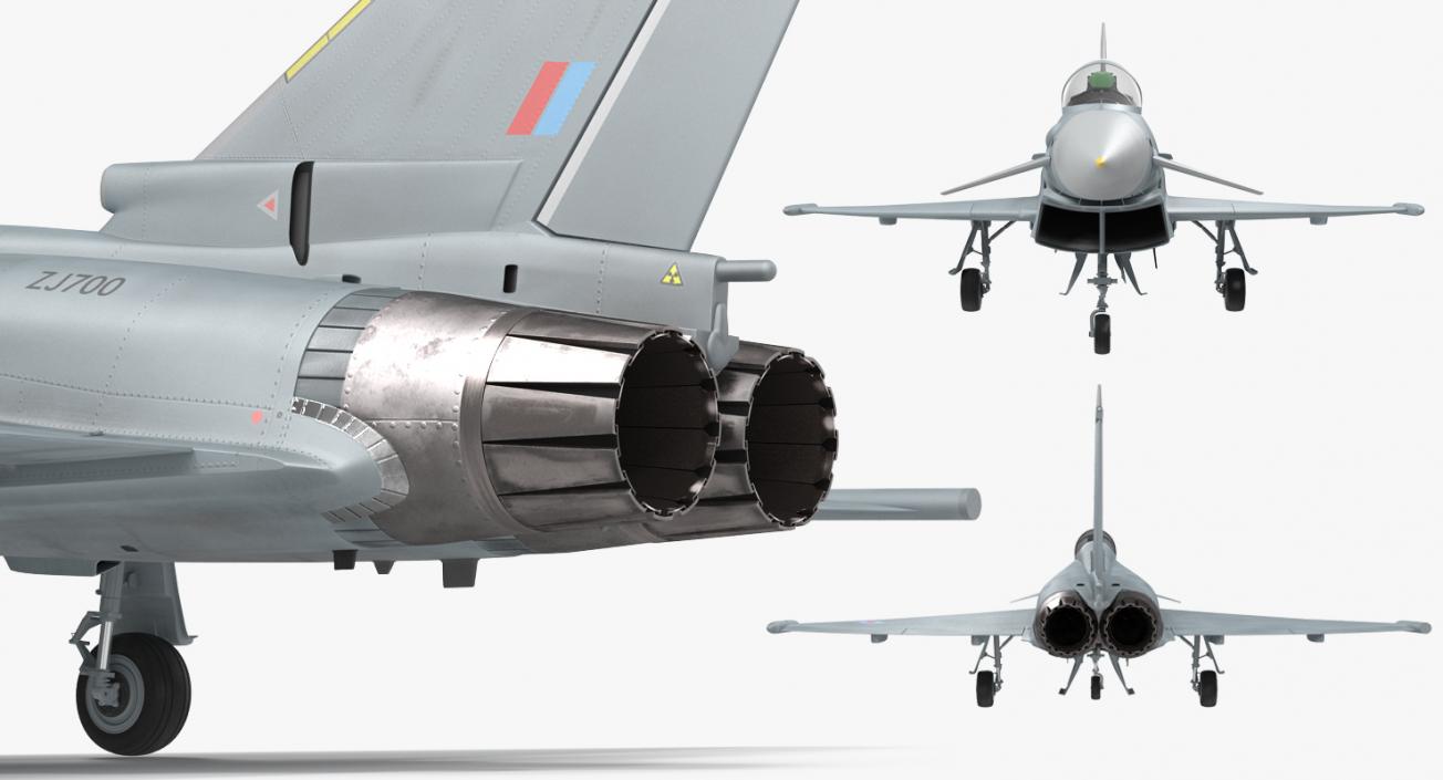 Fighter Eurofighter Typhoon Rigged 3D model