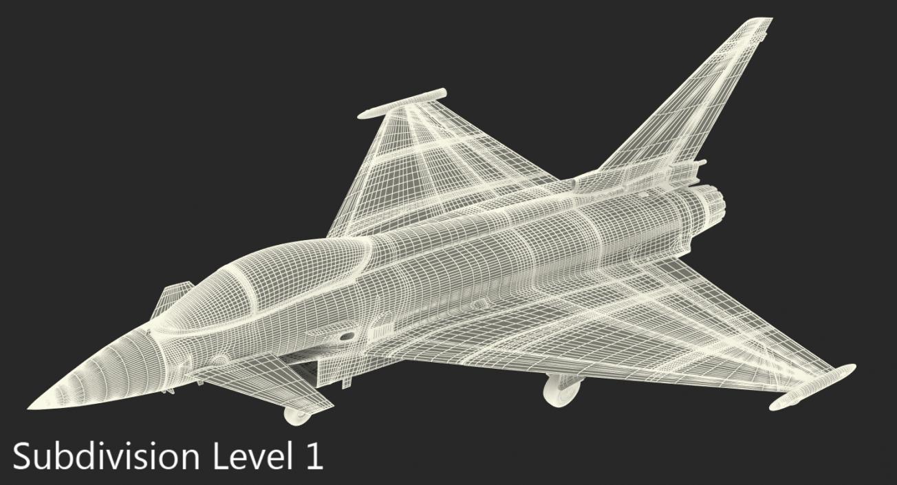 Fighter Eurofighter Typhoon Rigged 3D model