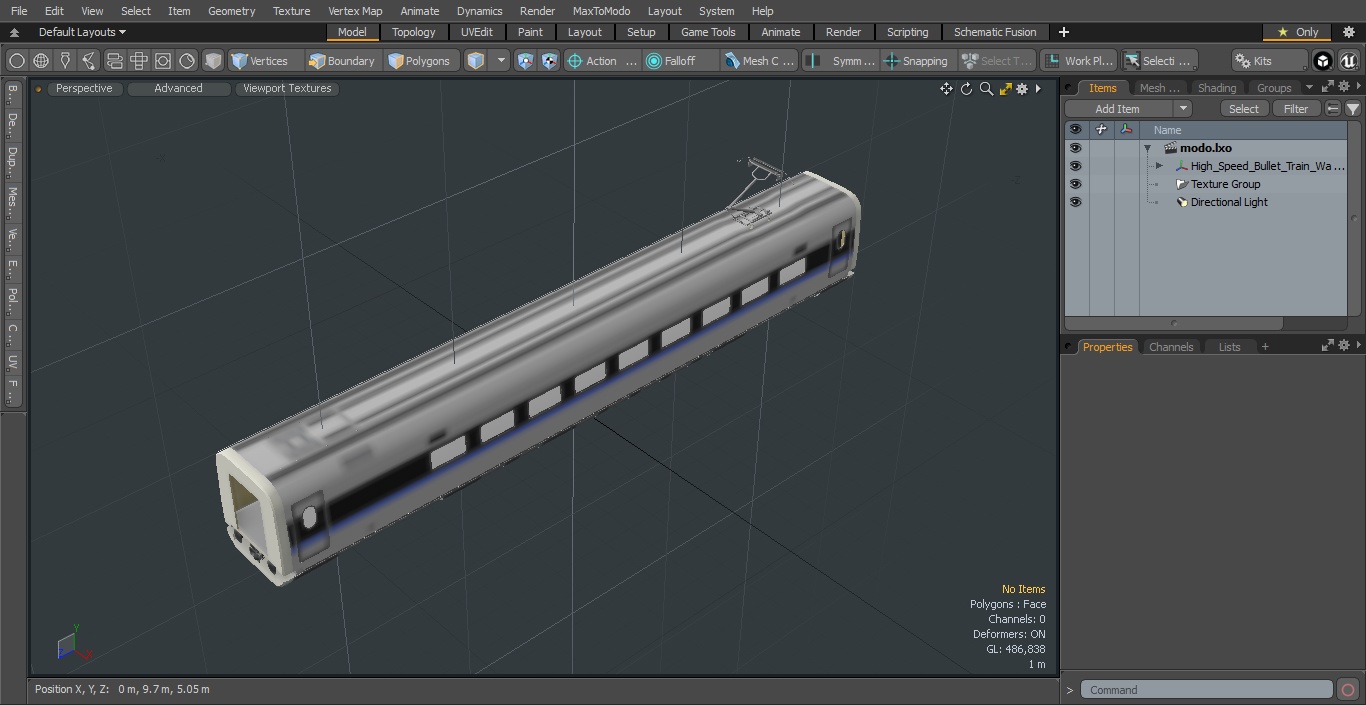 High Speed Bullet Train Wagon Electric Drive 3D model