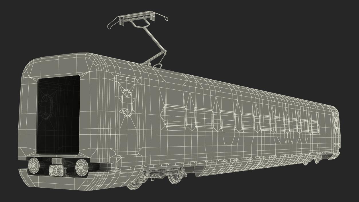 High Speed Bullet Train Wagon Electric Drive 3D model