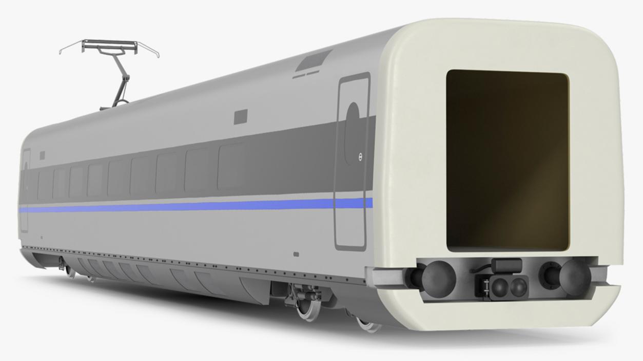 High Speed Bullet Train Wagon Electric Drive 3D model