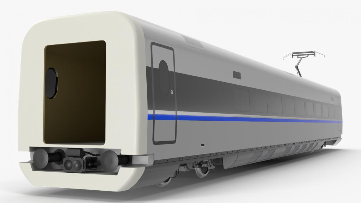 High Speed Bullet Train Wagon Electric Drive 3D model