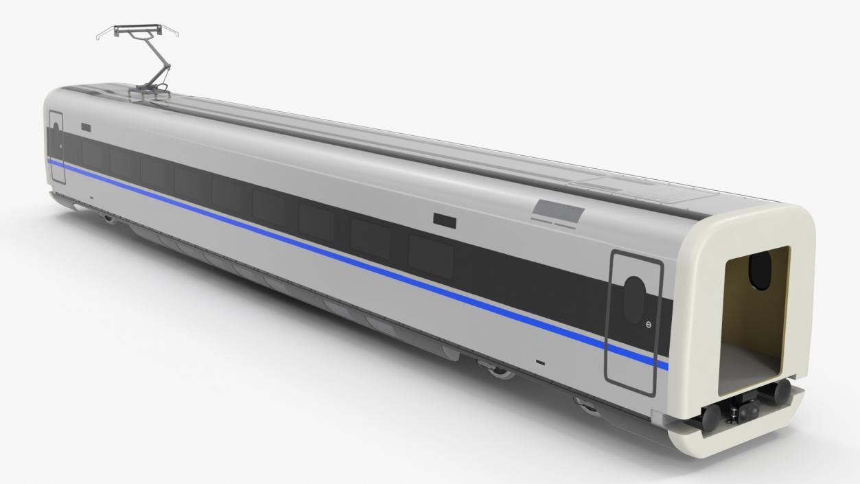 High Speed Bullet Train Wagon Electric Drive 3D model