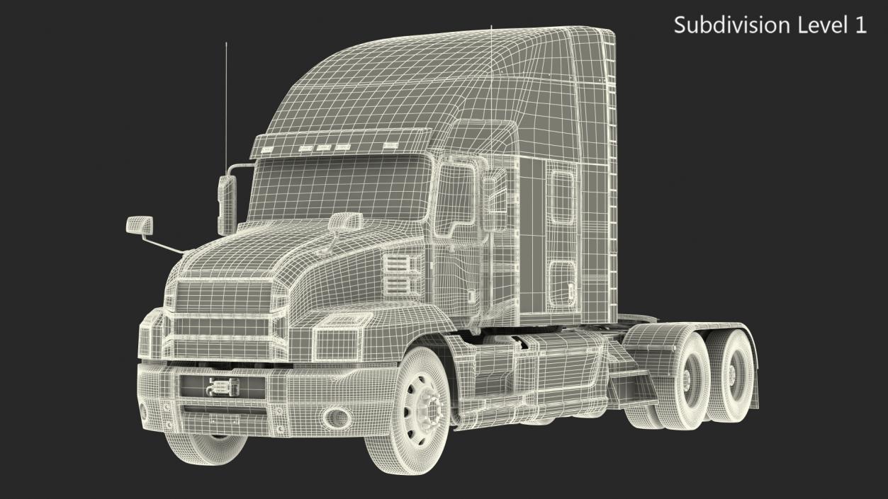 Semi Truck Generic Simple Interior 3D model