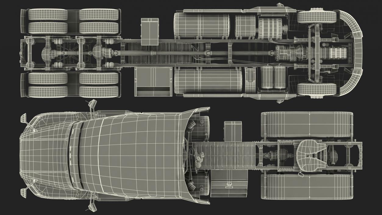 Semi Truck Generic Simple Interior 3D model