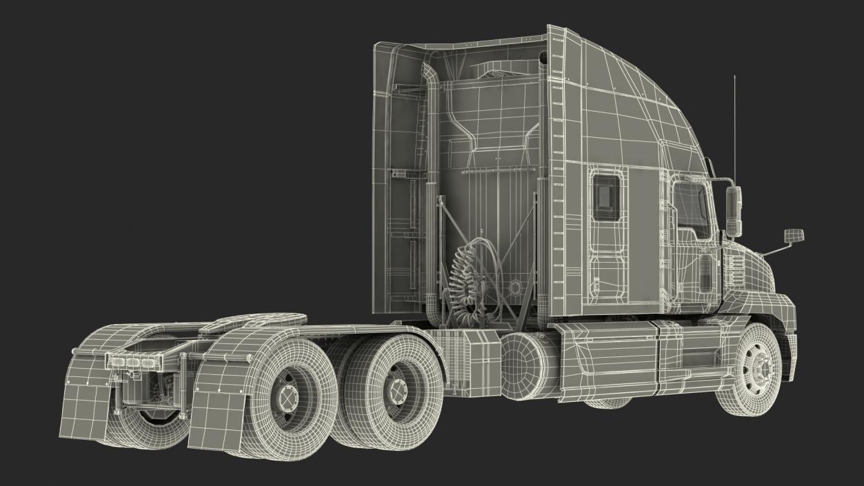 Semi Truck Generic Simple Interior 3D model