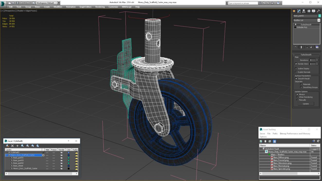 3D Heavy Duty Scaffold Caster