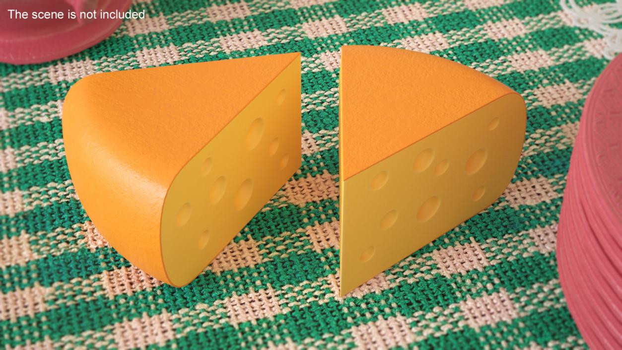 3D Cartoon Piece of Cheese model