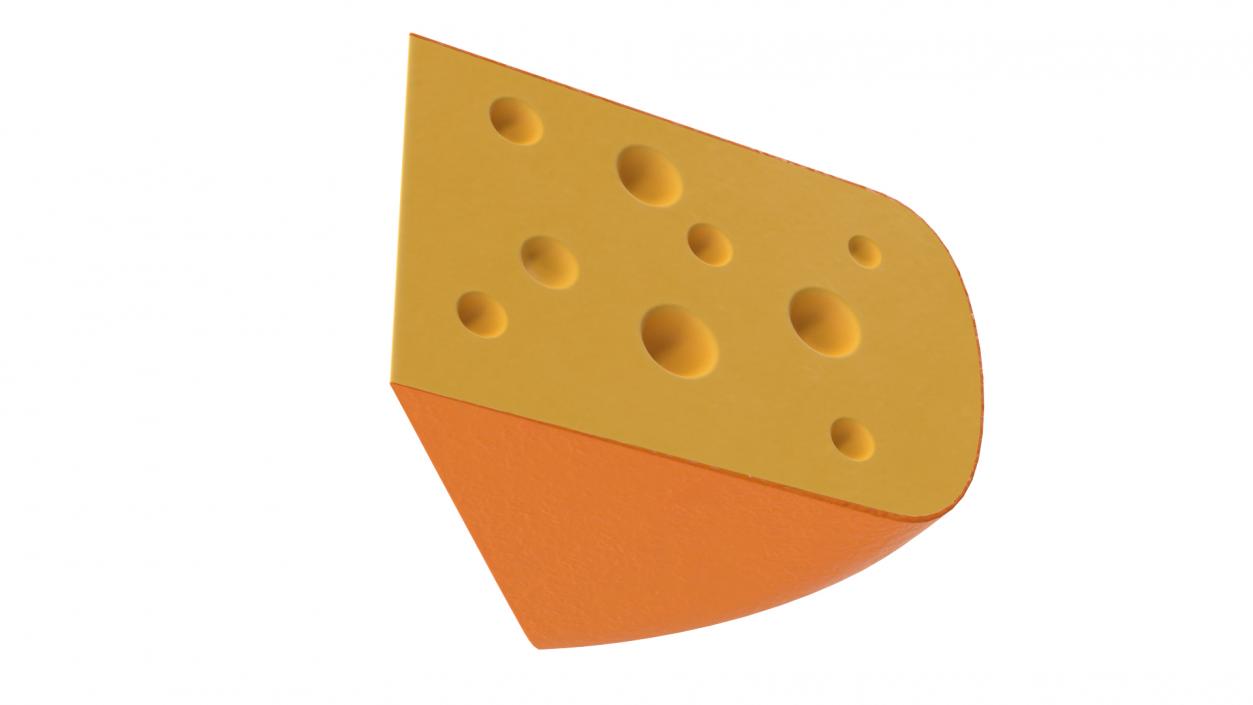 3D Cartoon Piece of Cheese model