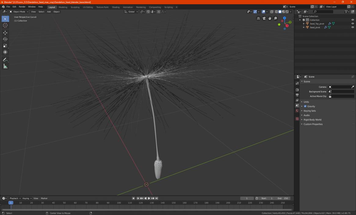 Dandelion Seed 3D model