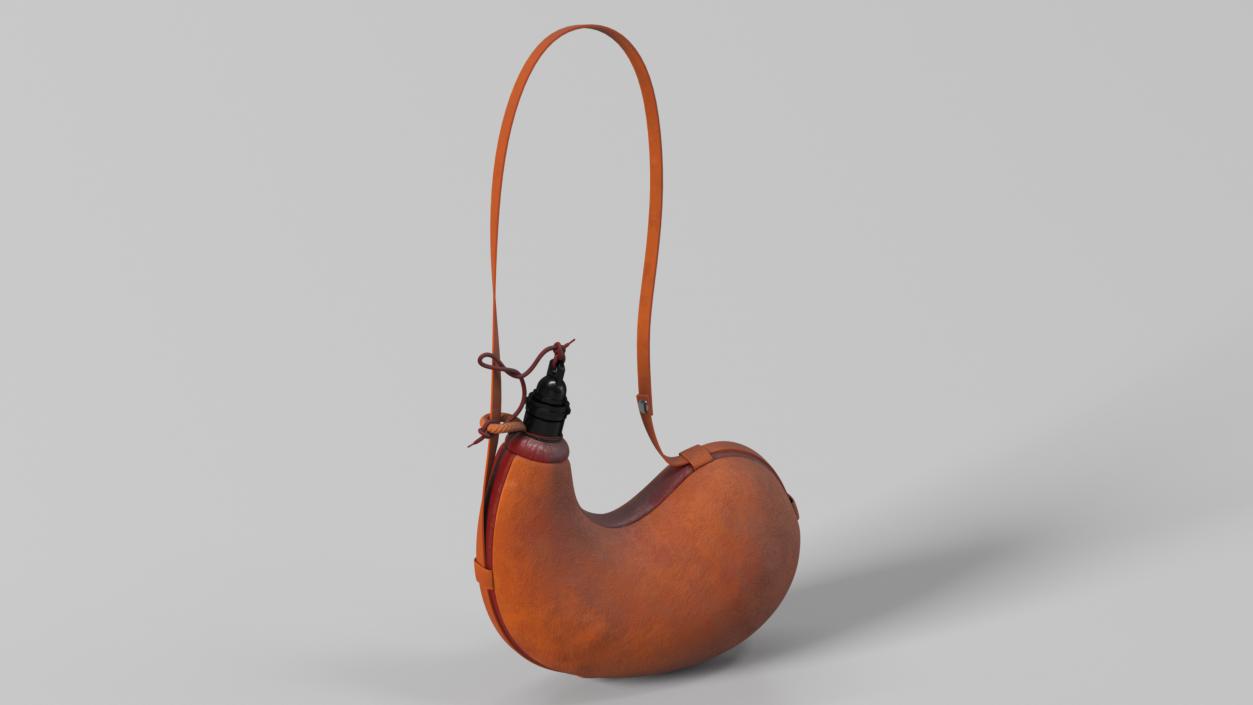 Hanging Curved Wineskin Brown 3D model