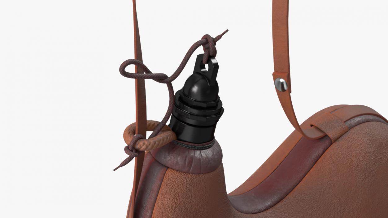 Hanging Curved Wineskin Brown 3D model