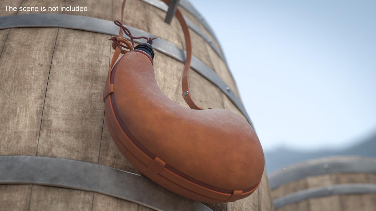 Hanging Curved Wineskin Brown 3D model