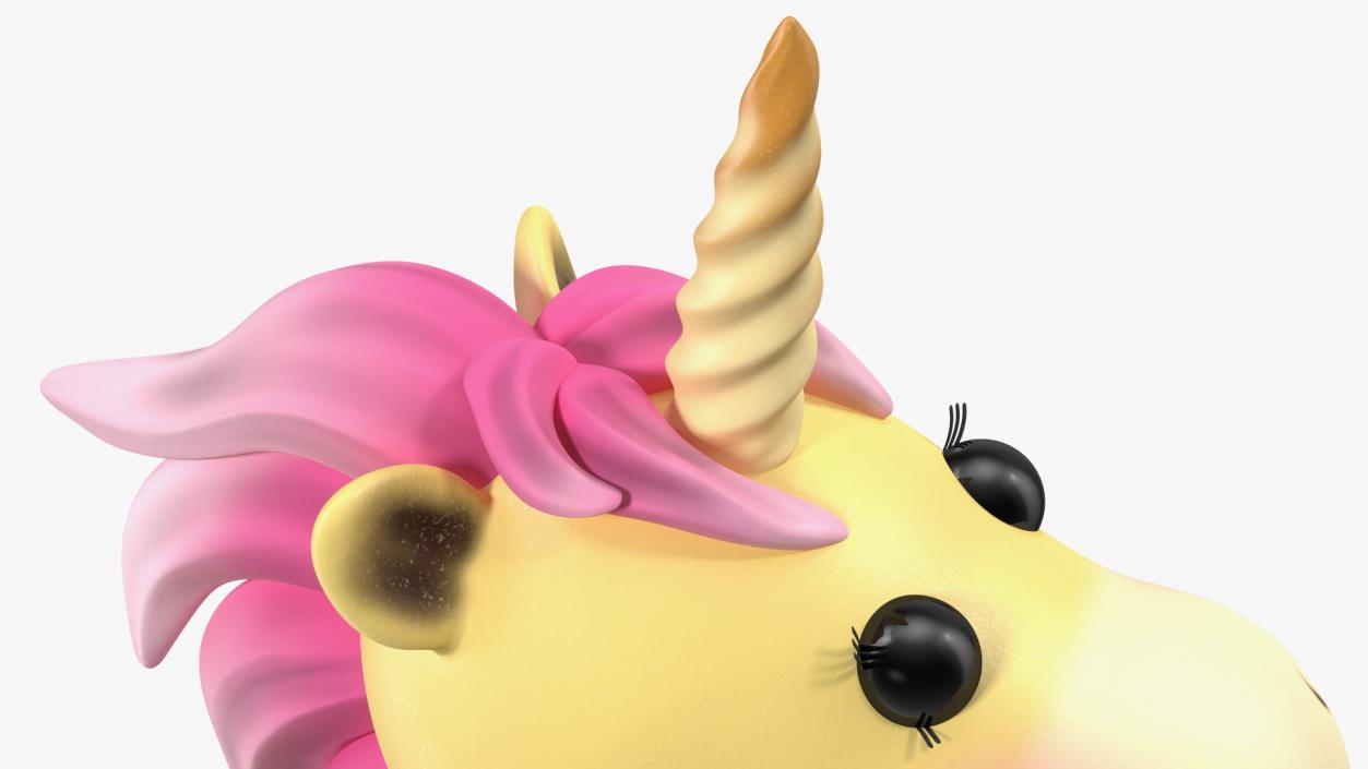 3D model Yellow Cartoon Unicorn Jumping Pose