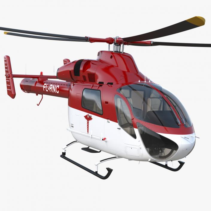 Air Ambulance Helicopter MD 902 Explorer Rigged 3D