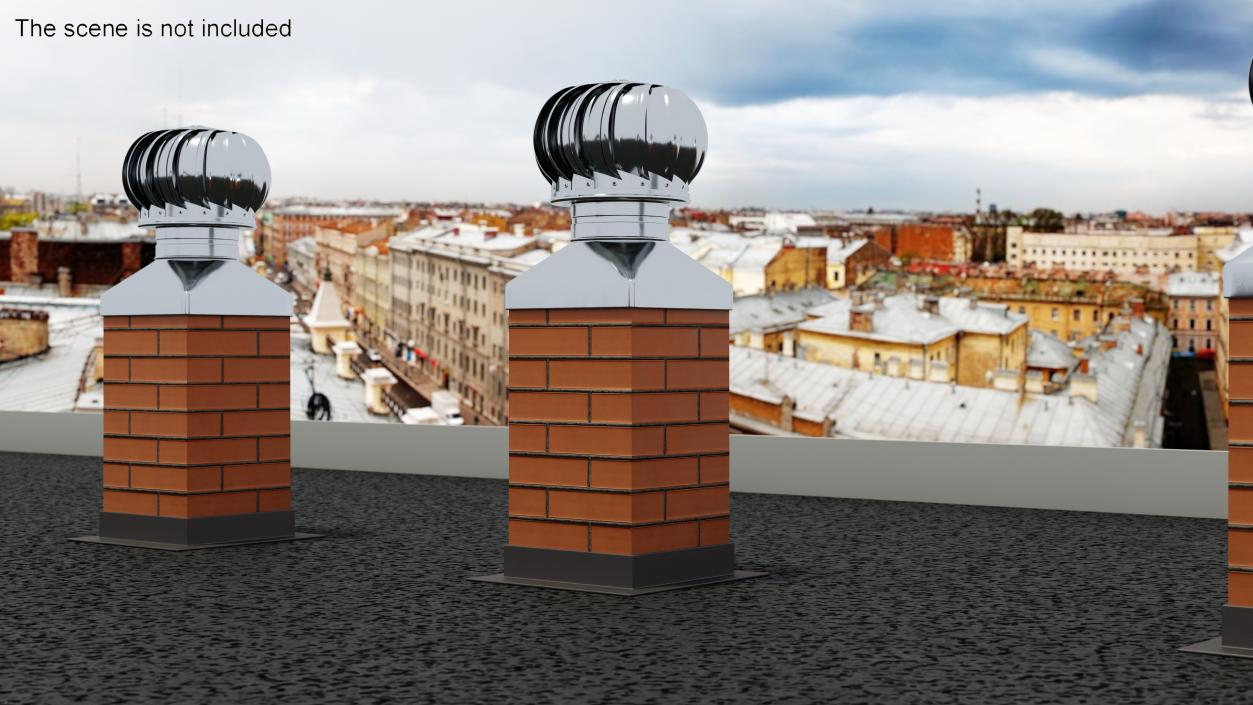 3D Spherical Cowl Chimney Brick model