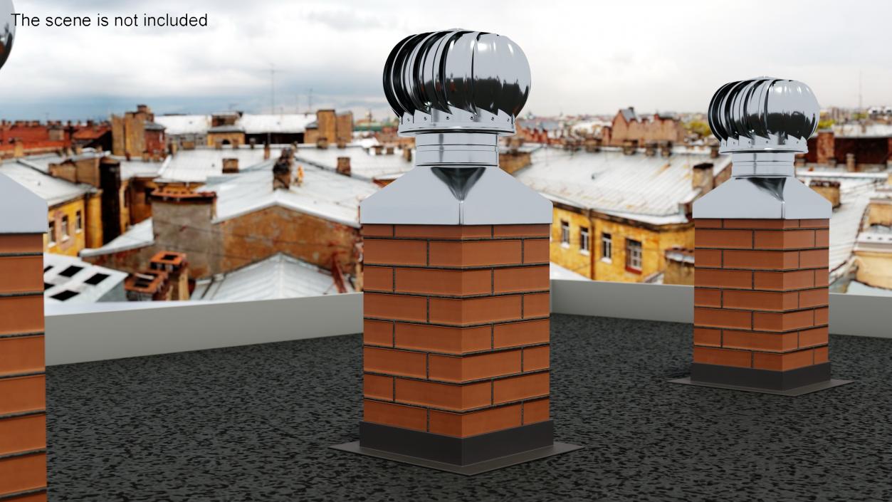 3D Spherical Cowl Chimney Brick model