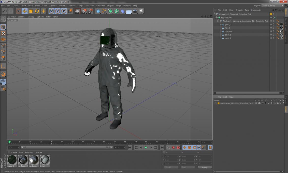 3D model Aluminized Chemical Protective Suit
