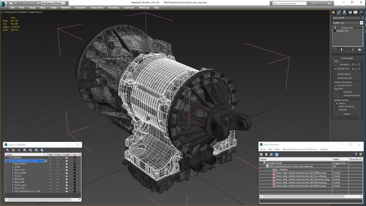 3D Old Transmission for Truck