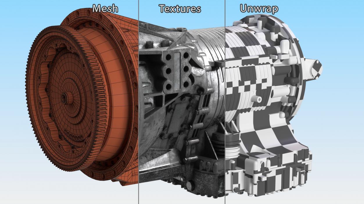 3D Old Transmission for Truck