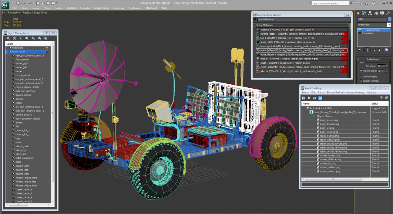 3D model Lunar Roving Vehicle from Apollo 15