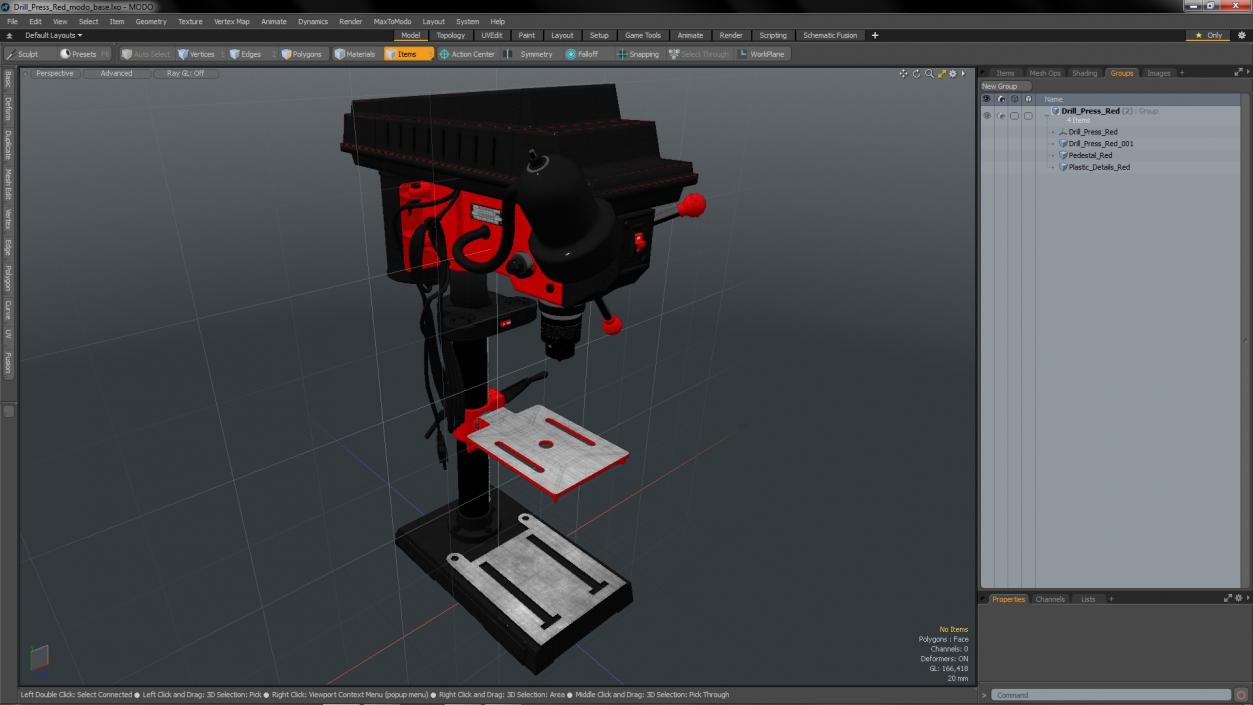 3D model Drill Press Red