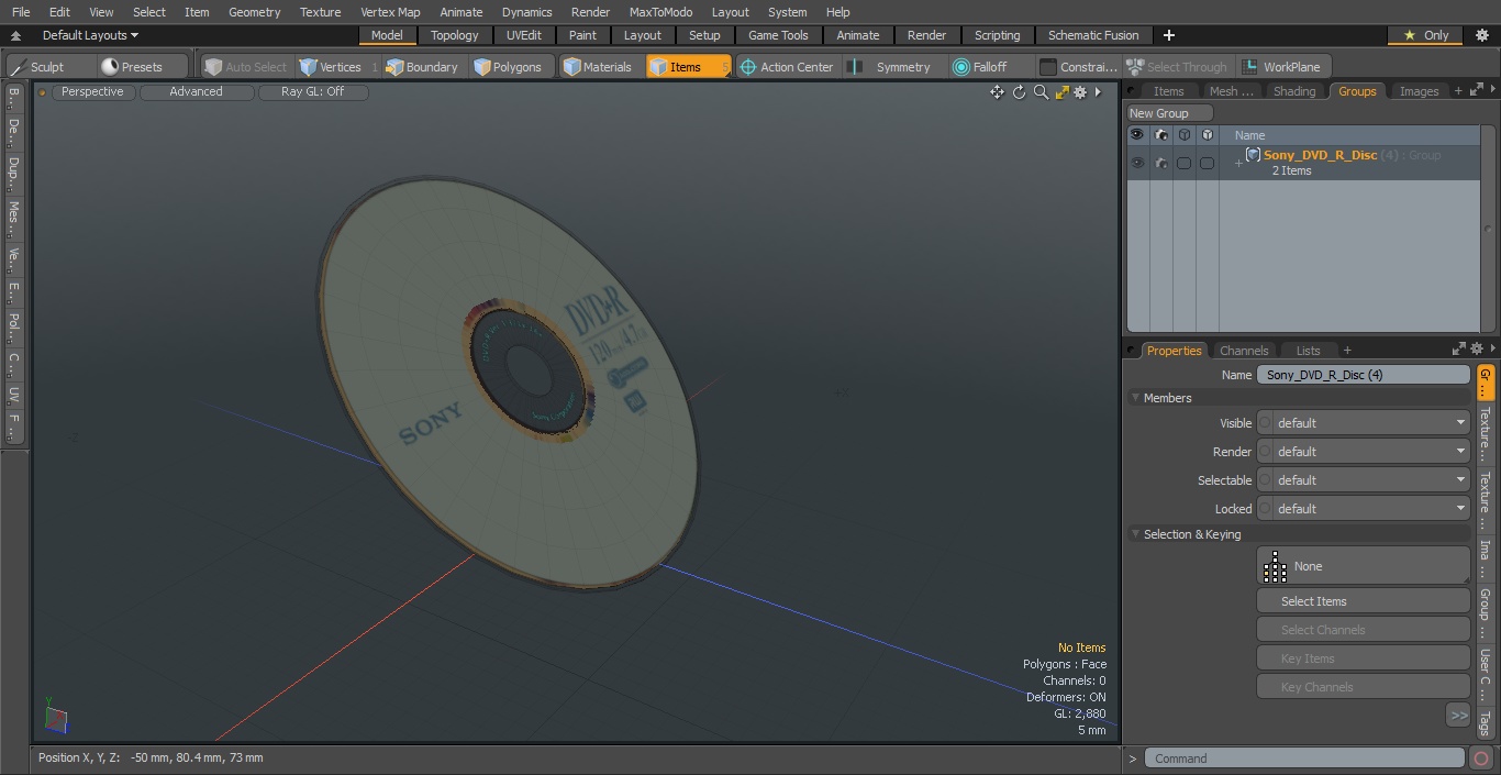 3D model Sony DVD R Disc