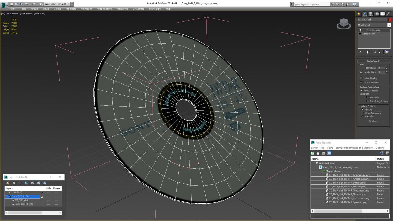 3D model Sony DVD R Disc