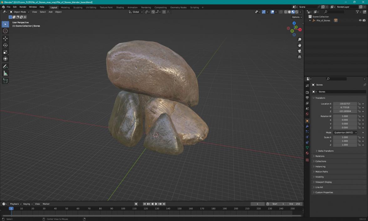 Pile of Stones 3D model