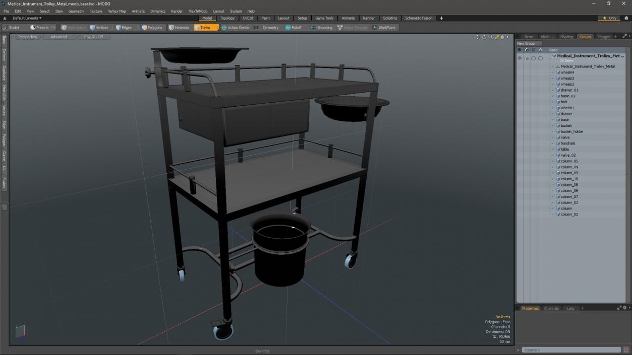 Medical Instrument Trolley Metal 3D