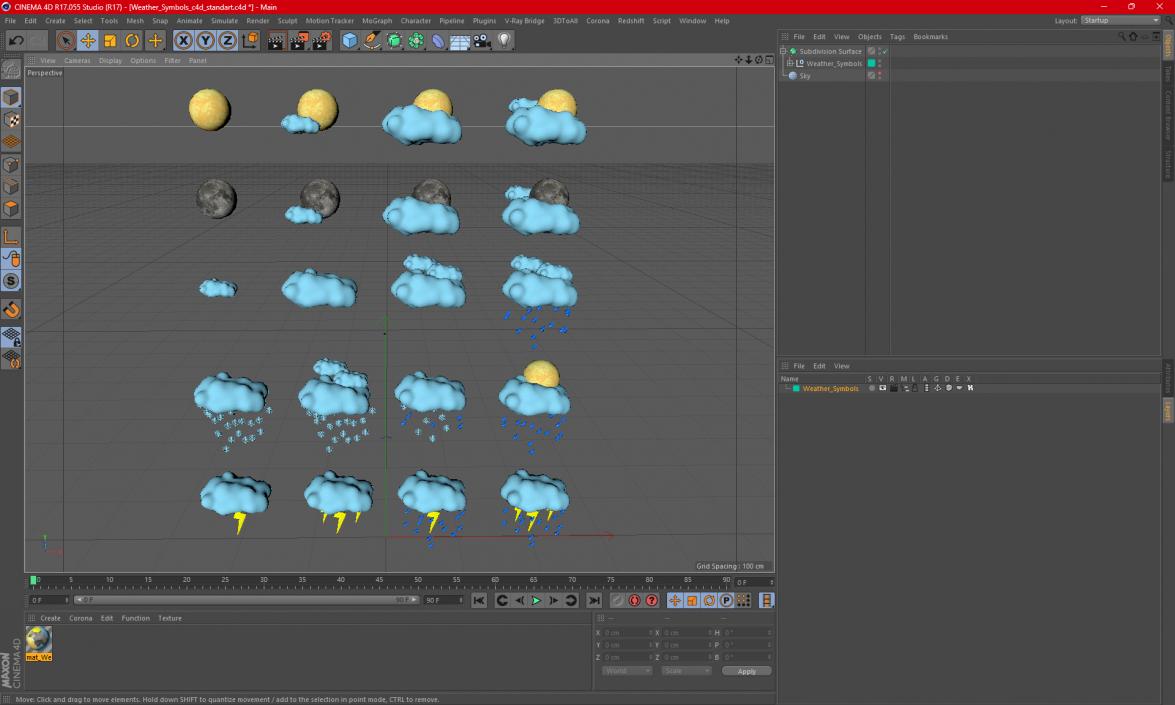 3D model Weather Symbols