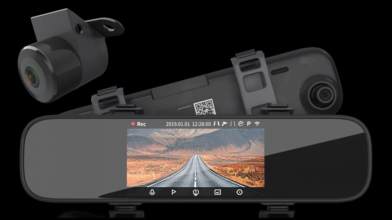 3D model Rearview Mirror Smart Cam with Reverse Camera