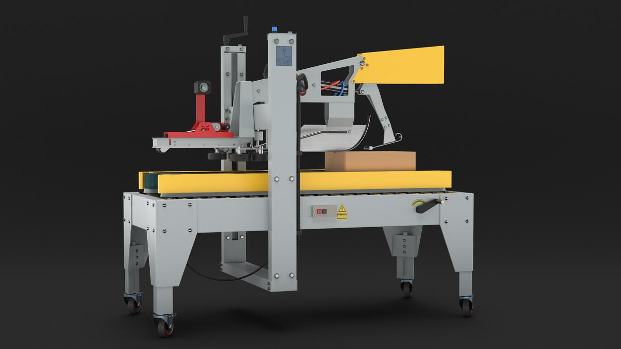 3D model Auto Carton Packing Machine Yellow Rigged for Cinema 4D