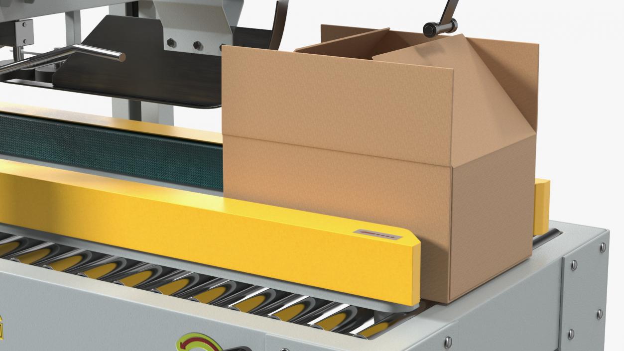 3D model Auto Carton Packing Machine Yellow Rigged for Cinema 4D