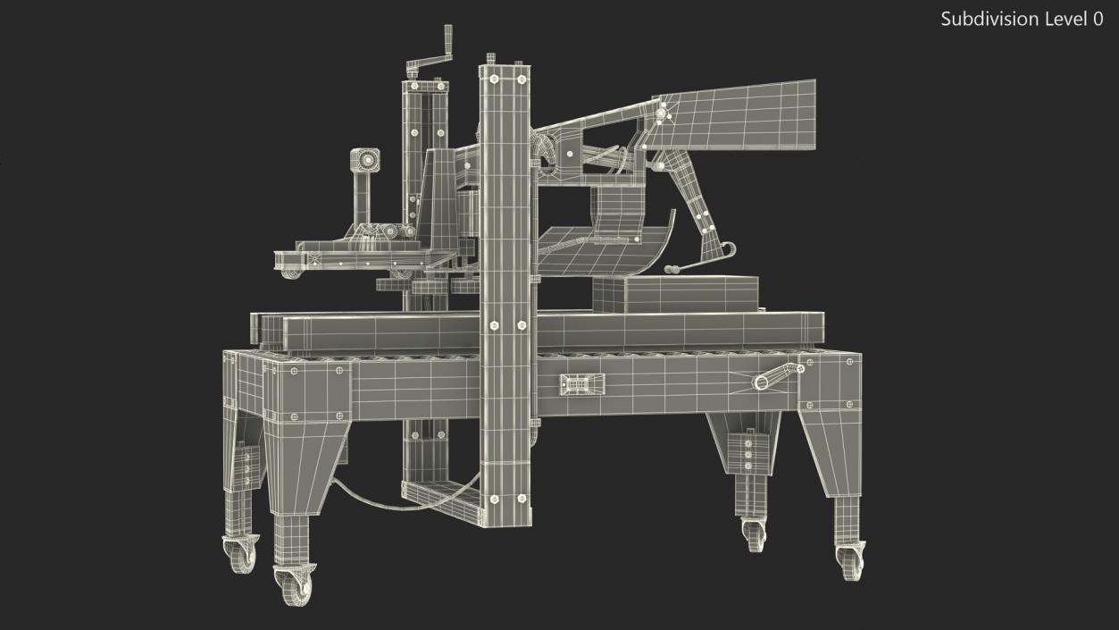 3D model Auto Carton Packing Machine Yellow Rigged for Cinema 4D