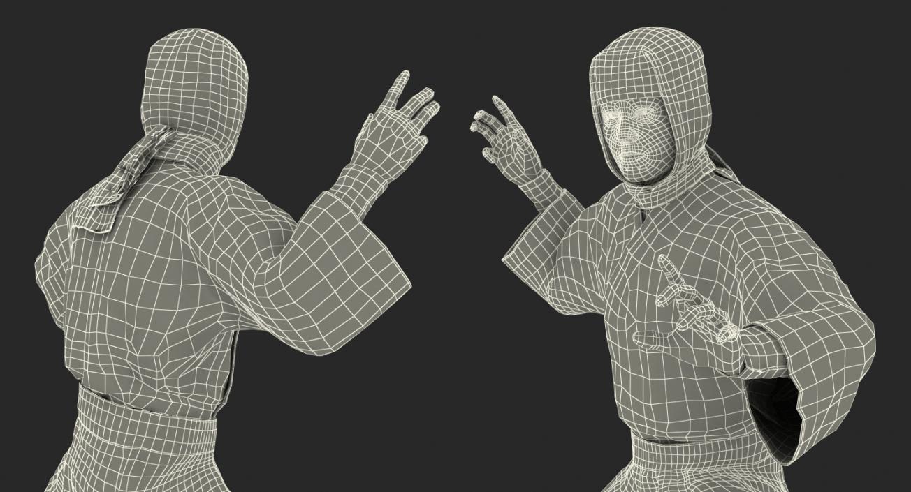 3D model Japan Ninja Fighting Pose