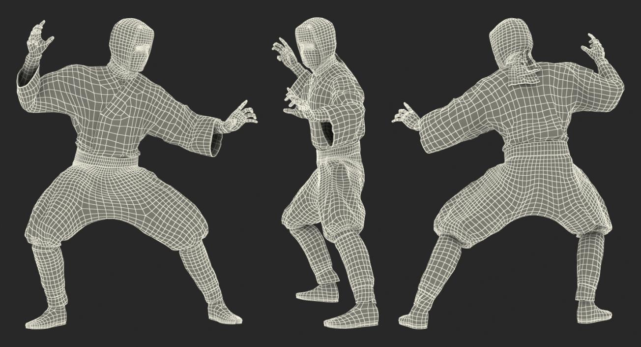 3D model Japan Ninja Fighting Pose